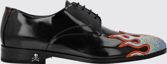 Philipp Plein Scarpe Oxford in pelle spazzolata con applicazione di strass