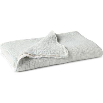 Coyuchi Topanga Organic Cotton Matelass&eacute; Throw Blanket in Tidal Chambray at Nordstrom