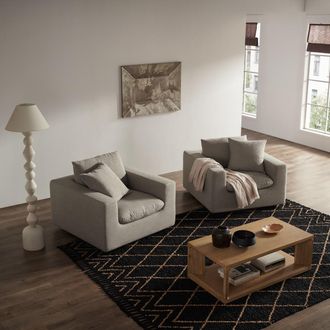 Castlery Swivel Armchair in Seagull, Set of 2| Dawson by Castlery