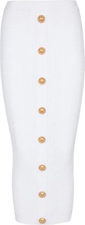 Balmain Gonna in maglia a trecce - Bianco
