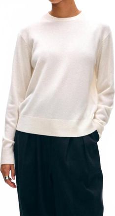 White + Warren Cashmere Crew Sweater In Soft White