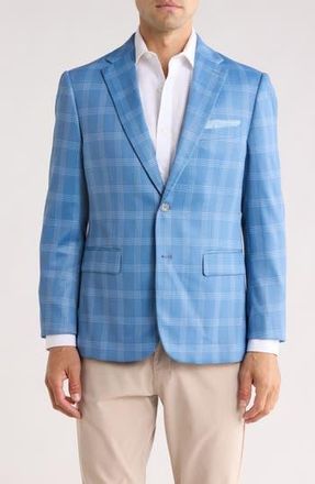 Duchamp Plaid Sport Coat in Blue at Nordstrom Rack, Size 38 Regular