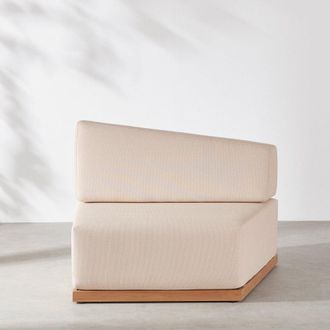 Maisons du monde M&oacute;dulo central asim&eacute;trico derecho para sof&aacute; de jard&iacute;n profesional beige