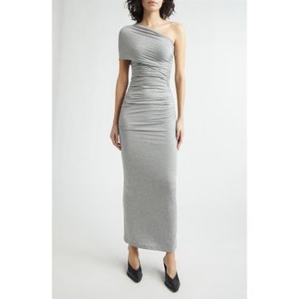 Stella McCartney One-Shoulder Twisted Jersey Dress in Grey Melange at Nordstrom, Size X-Small