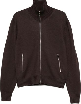 Tom Ford Leather-elbow Patch Zip-fastening Cardigan