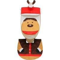OEM Otras Decoraciones Navide&ntilde;as: Juego De Funda Para Asiento De Inodoro Y Alfombrilla De Ba&ntilde;o, Decoraciones Navide&ntilde;as, Mu&ntilde;eco De Nieve, Pap&aacute; Noel, Estilo
