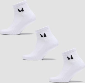 MyProtein Unisex Ankle Socks (3 Pack) - White - UK 2-5