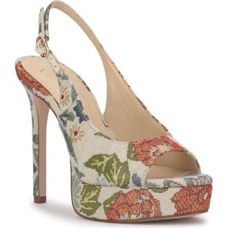 Jessica Simpson Sibilla Slingback Platform Sandal in Cream Multi at Nordstrom Rack, Size 12