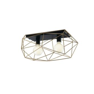 Netlighting ABRAXAS 2 Light Semi Flush Light Black Gold 60x30x26.5cm | Size: 60x30x26.5 cm