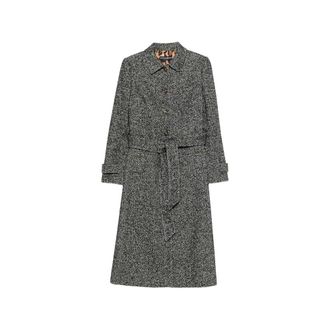 Dolce & Gabbana Jassen, Dames, Grijs, M, Wol, Woljas met ceintuur