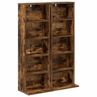 vidaXL Cabinet Para Cds 2 Uds. Roble Ahumado 33 X 23,5 X 97,5 Cm Vidaxl