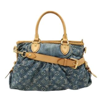 Louis Vuitton Pre-owned Handbags, female, Blue, Size: ONE SIZE Pre-owned Neo Cabby Monogram Denim 2way Bag