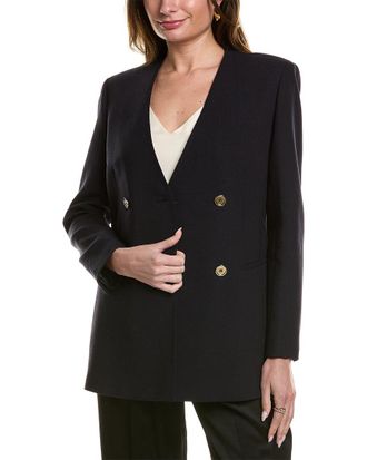 Lafayette 148 New York Collarless Wool-Blend Blazer