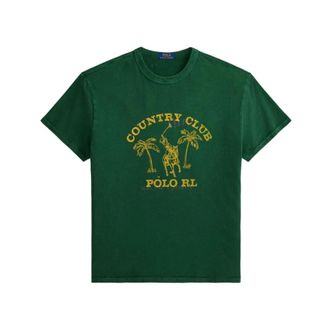 Ralph Lauren T-Shirts, male, Green, Size: 2XL Graphic-print Crew Neck T-shirt