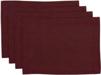 Solino Home Linen Placemats Set of 4, 14 x 19 Inch for Dining Table, Holiday and Everyday Table Decor - Sonoma in Cordovan at Nordstrom, Size Medium