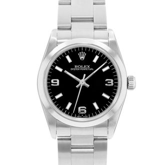 Rolex Pre-owned Rolex Oyster Perpetual 31 Automatic Chronometer Black Dial Mens Watch 67480 BKSO