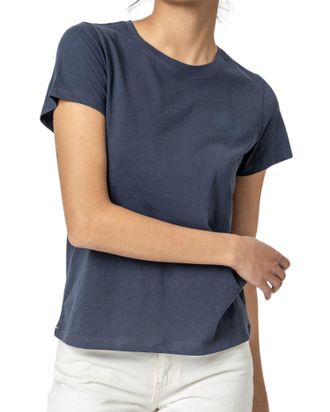 Lilla P Short Sleeve Crewneck Tee In Navy