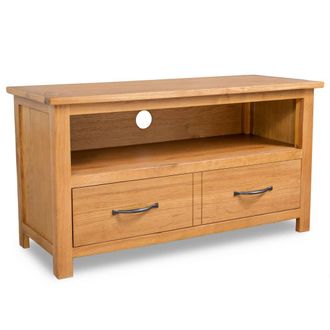 vidaXL Mueble Para Tv Madera Maciza De Roble 90x35x48 Cm Vidaxl