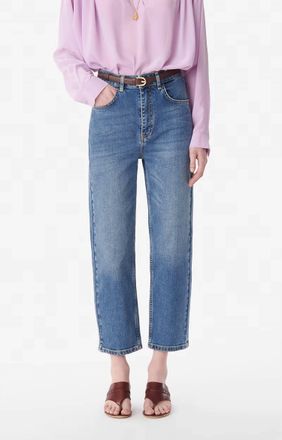 Vanessa Bruno Original Crop Jeans In Bleu Gris