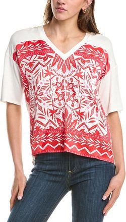 Hale Bob Jazmine Short Sleeve Silk-Blend Top