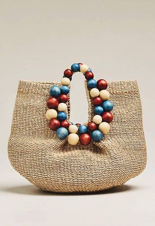 Aran&aacute;z Womens Luxury Cueba Beaded Handbag In Natural Multi Colored Beads