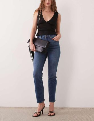 Good American Good Legs jeans dritti lavaggio blu scuro