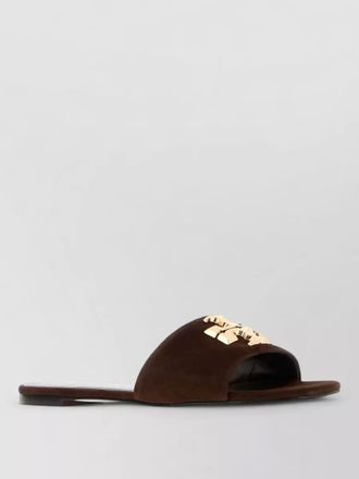 Tory Burch eleanor suede sandals embellished detail flat