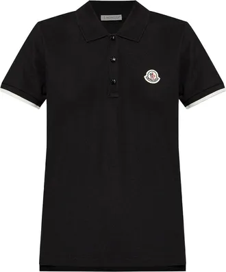 Moncler Embroidered Logo Polo Shirt - Black