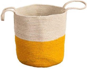 Nearly Natural 12-in Handmade Natural Cotton Woven Basket Planter in Beige at Nordstrom