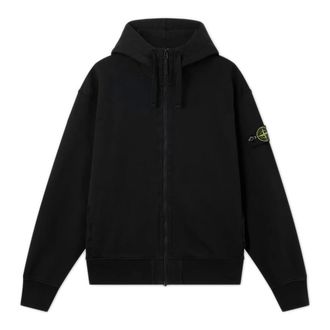 Stone Island Katoenen Hoodie met Rits - Heren - Sweatshirts & Hoodies - Zwart - Maat: S Katoen