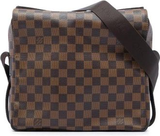 Louis Vuitton Pre-owned Naviglio Cross Body Bag - Dames - Vintage Schoudertas - Bruin - ONE Size - Leer - Vintage