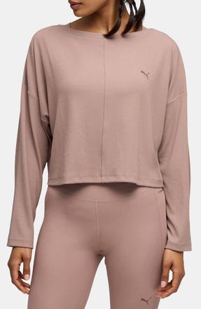 Puma CLOUDSPUN Rib Slouch T-Shirt in Sandstone at Nordstrom, Size X-Small