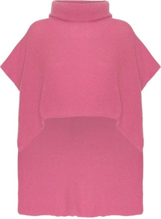 Americandreams Bella Poncho - Dames - Coltruien - Roze - ONE Size - Wol - Truien & Vesten
