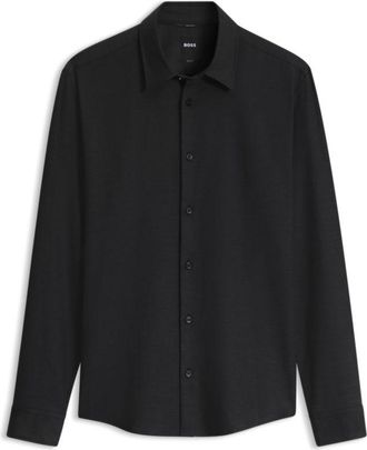 BOSS Slim-fit shirt in stretch melange cotton