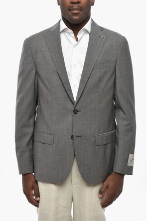 Corneliani CC COLLECTION Blazer Slim Fit in Lana Vergine con Rever Classico Corneliani