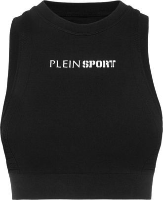 Plein Sport Dames, Tops, Zwart, Maat: L Nylon