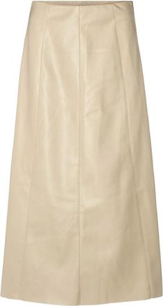 Rue de Femme Leather Skirts - Dames - Leren & Su&egrave;de rokken - Beige - XS - Leer - Rokken