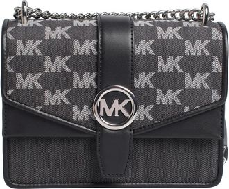 Michael Kors Greenwich Schoudertas - Dames - Schoudertassen - Zwart - ONE Size - Leer - Tassen