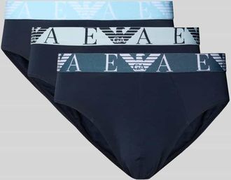 Emporio Armani Slip mit elastischem Logo-Bund im 3er-Pack in Dunkelblau, Größe XXL