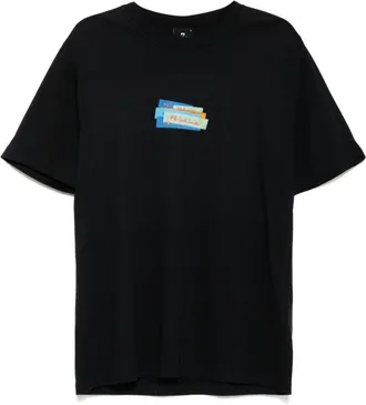 Paul Smith logo-print T-shirt - men - Cotton - S - Blue