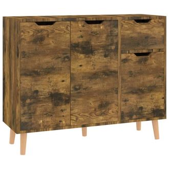 Berkfield Home Sideboard Smoked Oak 90x30x72 cm Engineered Wood in Brown | Size: 90 x 30 x 72 cm
