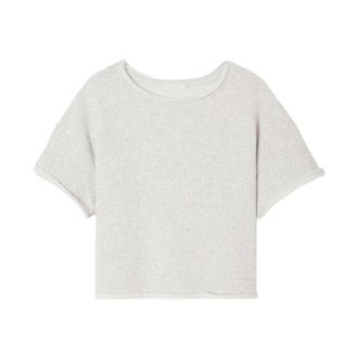 American Vintage Top Korte Mouw - Dames - Tops - Grijs - Maat: S Katoen