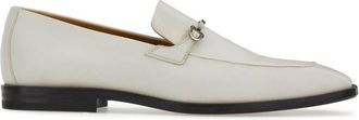 Ferragamo White Florida Gancini Ornament Moccasin, Size 5.5 EEE