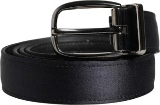 Dolce & Gabbana Classic Viscose Metal Buckle Belt - Heren - Riemen - Zwart - ONE Size - Leer - Accessoires