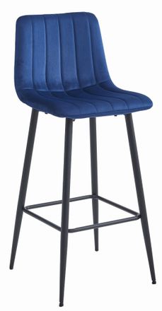OEM Taburete Pozza - Terciopelo Azul Marino / Patas Negras X 1