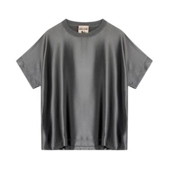 Semicouture T-Shirts, female, Gray, Size: L T-Shirt