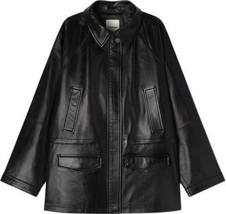 Sandro Smooth leather jacket in Black at Nordstrom, Size 34 Eu