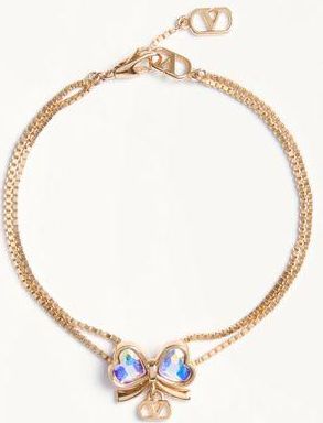 Valentino Garavani Bracciale VLogo Floc Valentino in Metallo E Cristalli Donna ORO/MULTICOLOR UNI