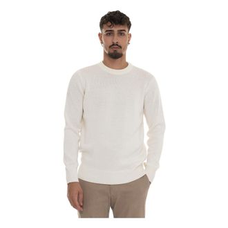Emporio Armani Round-neck Knitwear, male, Beige, Size: 2XL Stylish Knit Sweater for Men