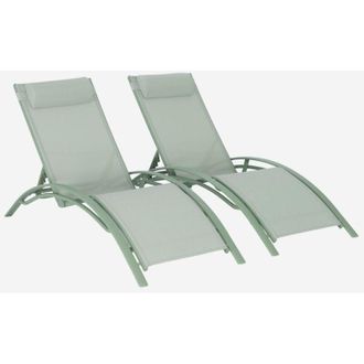Sweeek Set 2 lettini prendisole in alluminio textilene multiposizione